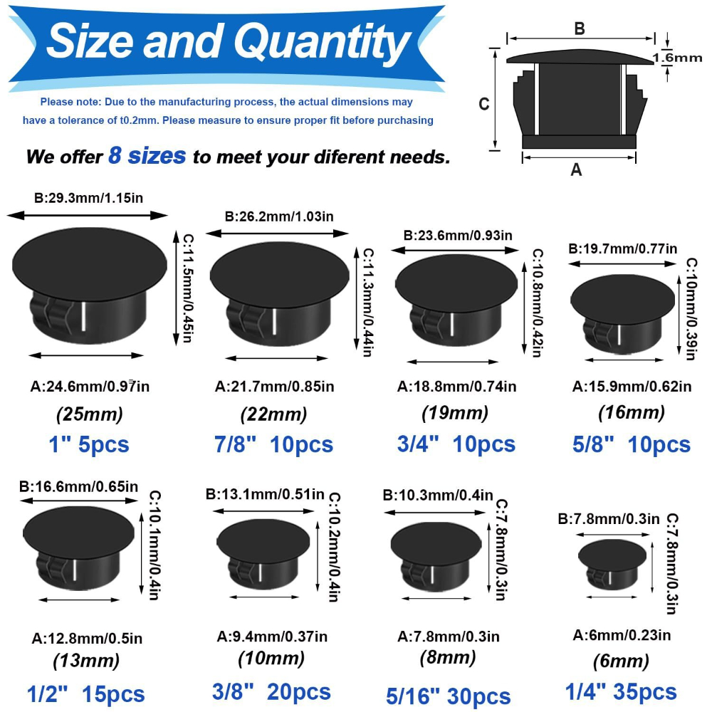 135 pezzi di copertura nera ti - Furniture Screw Type recensione e prezzo